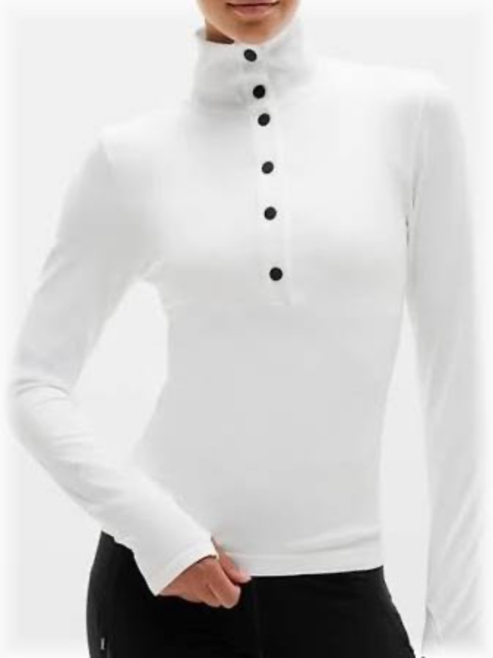 ATHLETA FLURRY SEAMLESS LONG SLEEVE TOP, WHITE, NWT